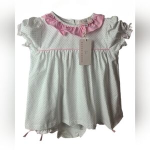 Charming Pink and Blue Matching Set with Ruffled Details